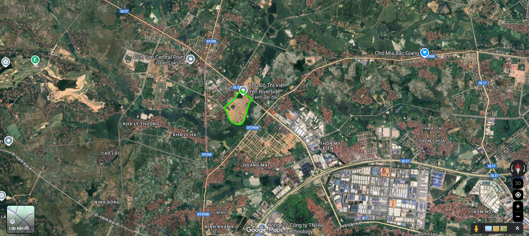 Vị trí dự án Việt Yên Riverside