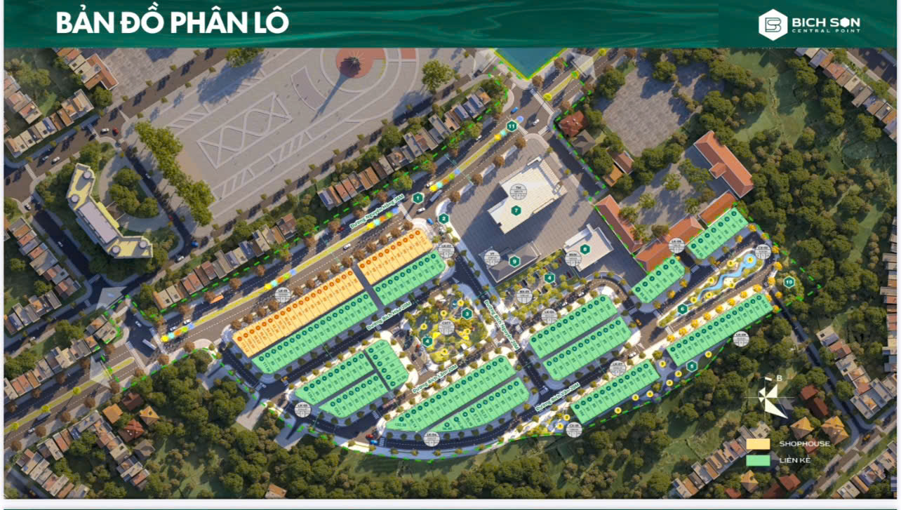 Sơ đồ phân lô dự án Bích Sơn Central Point