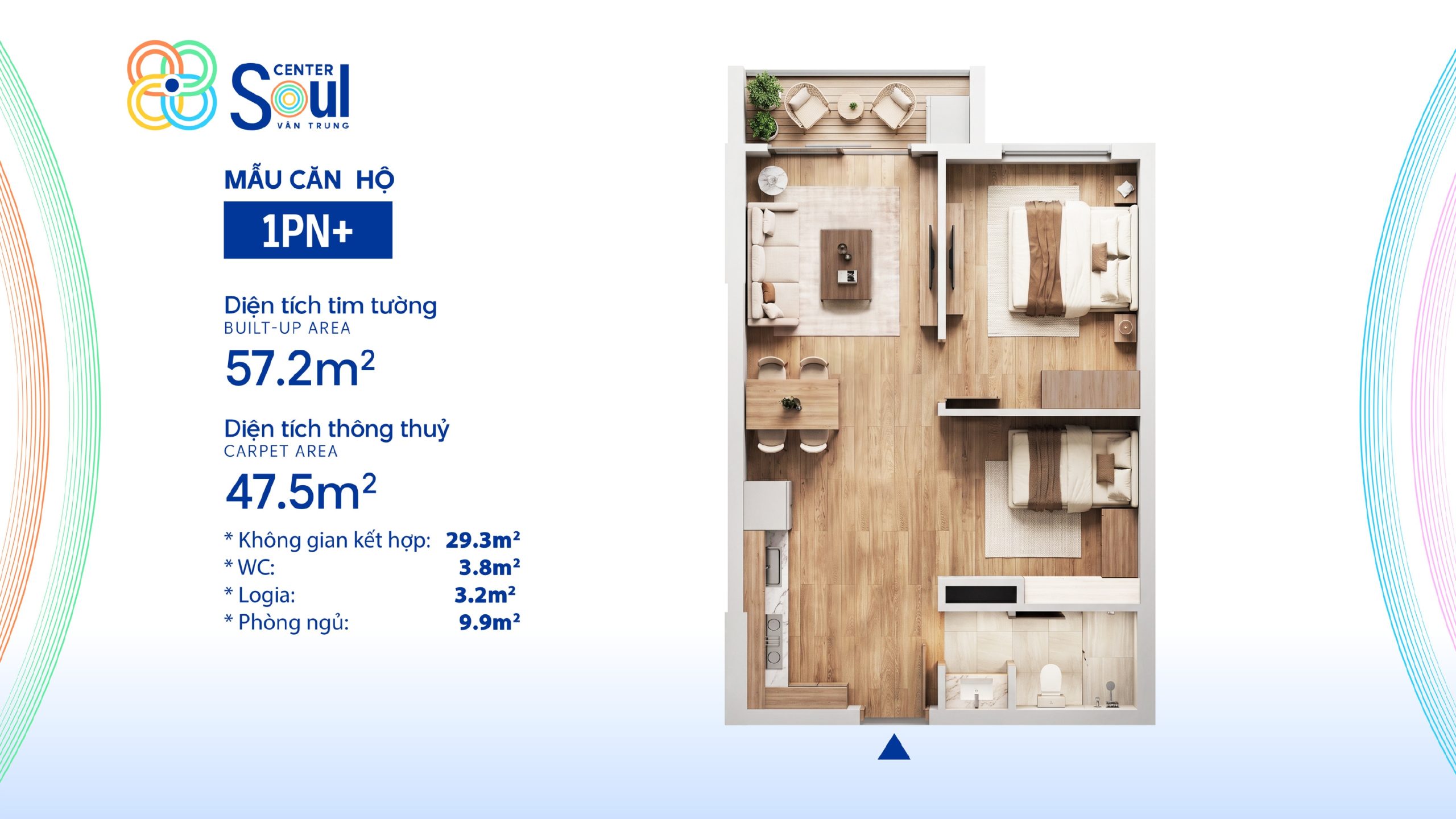 Mặt bằng căn hộ Soul Center Vân Trung