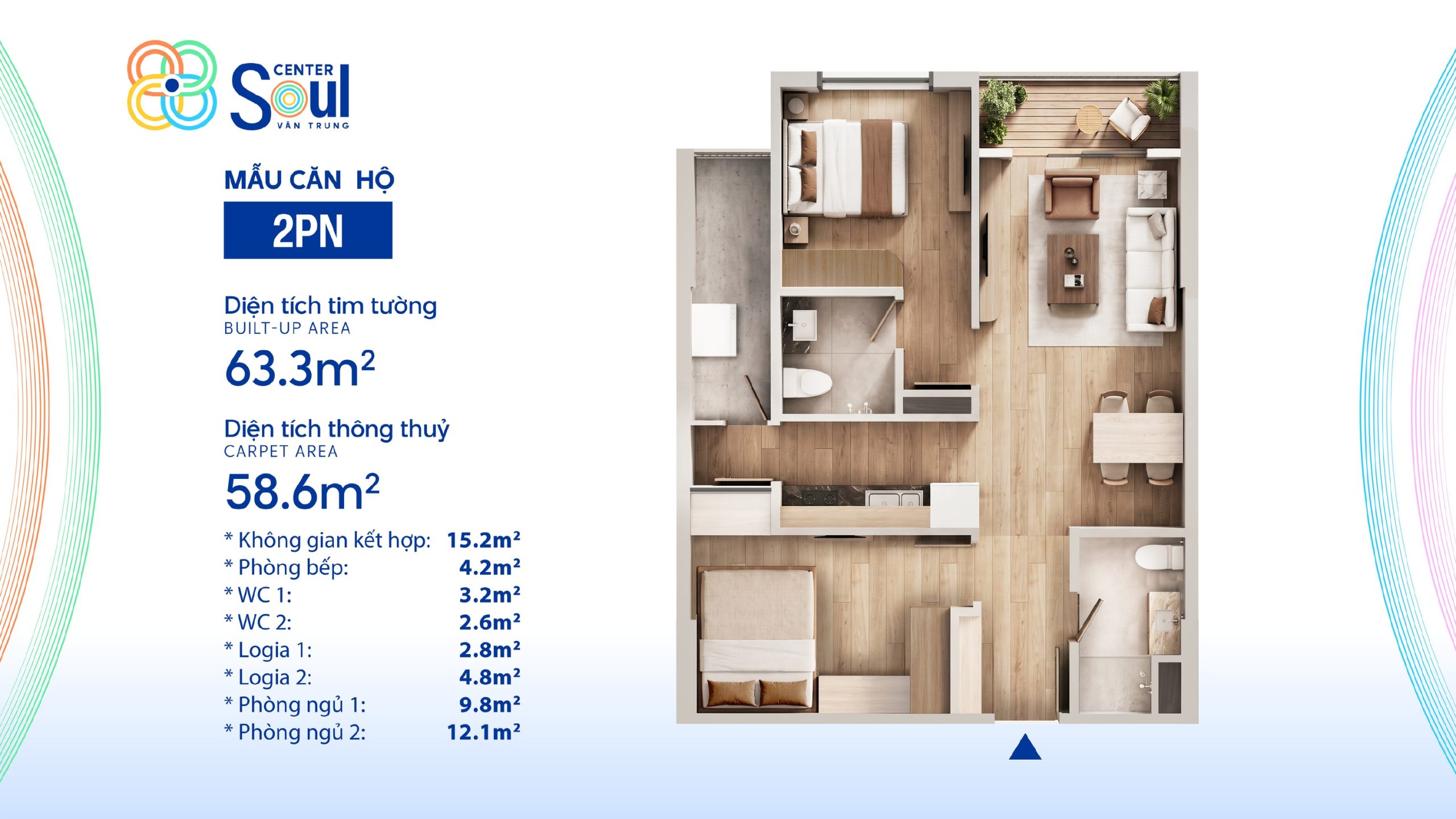 Mặt bằng căn hộ Soul Center Vân Trung