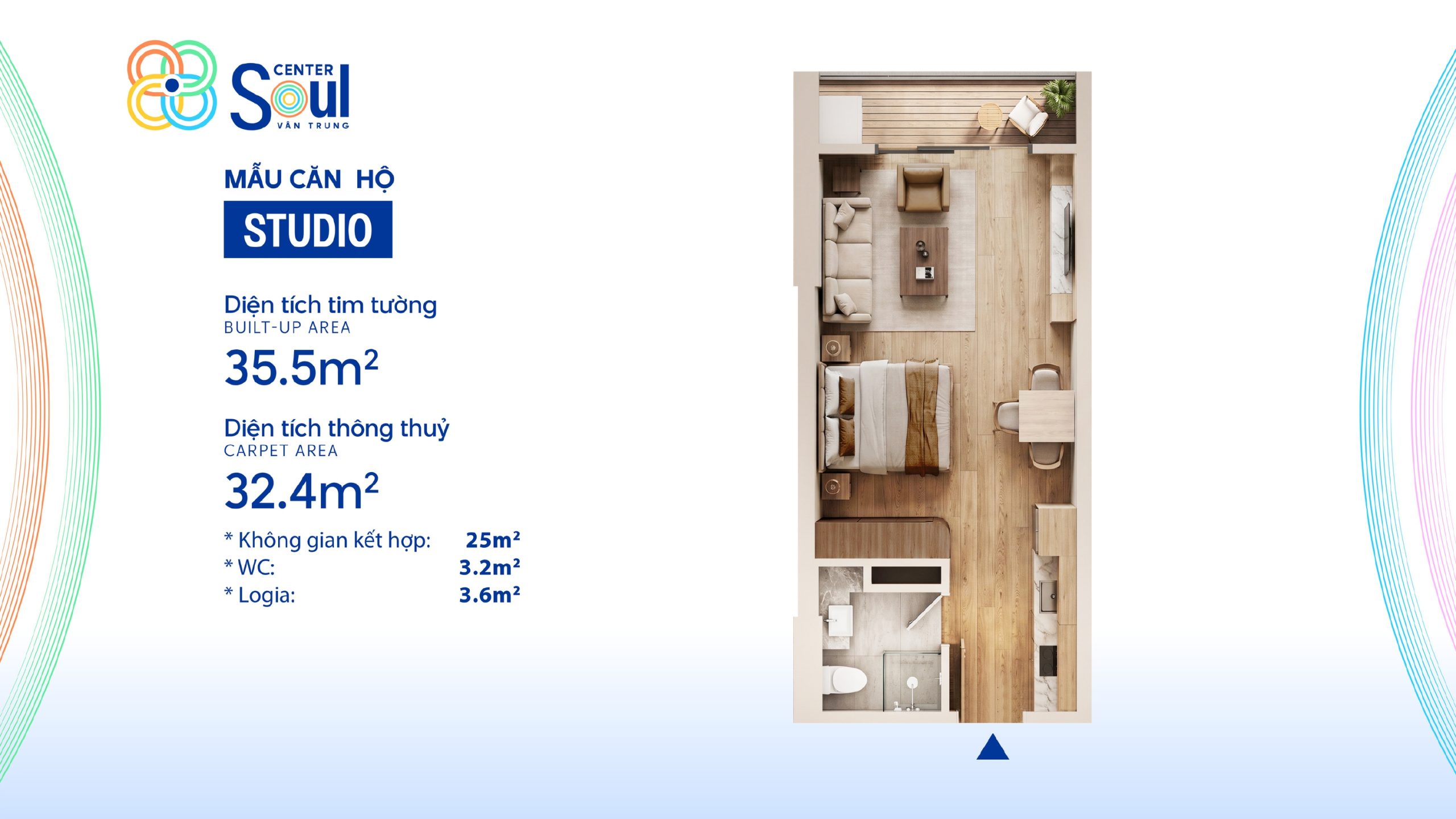Mặt bằng căn hộ Soul Center Vân Trung