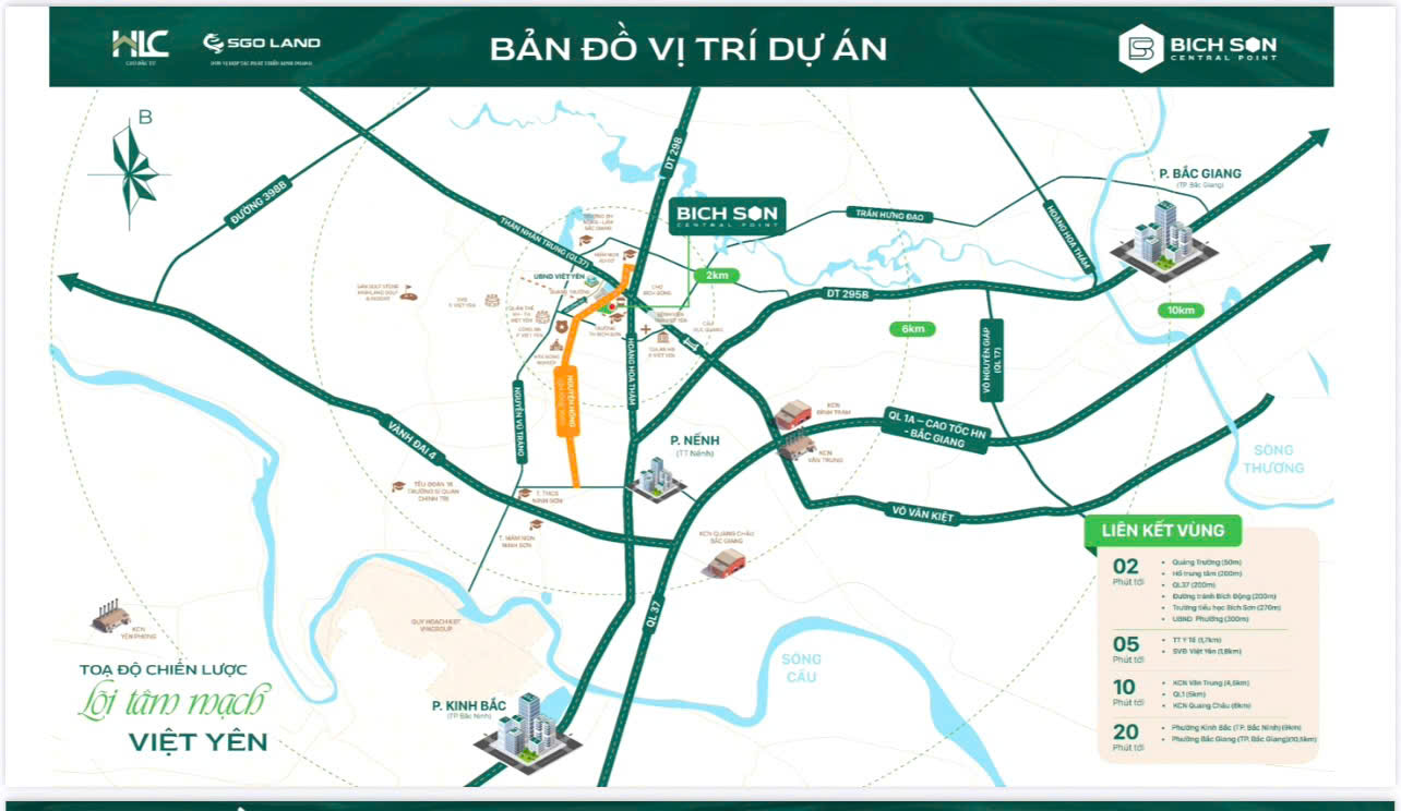 Vị trí kết nối vùng dự án Bích Sơn Central Point