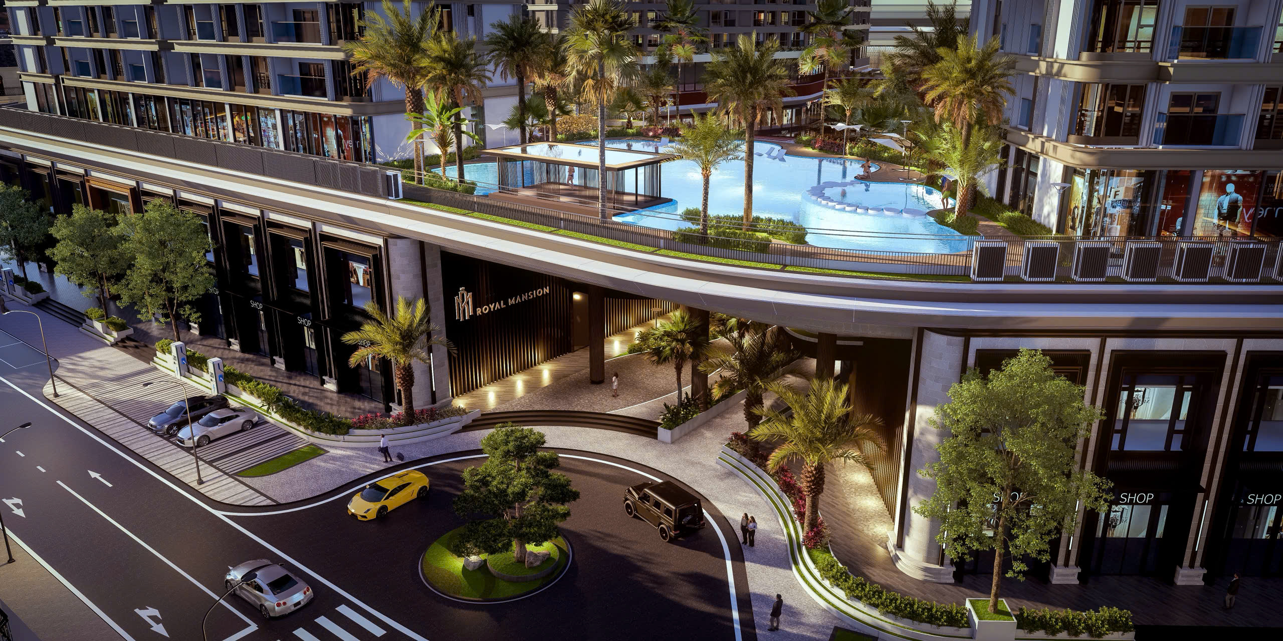 Vườn thư giãn sau những công việc mệt mỏi tại chung cư Royal Mansion